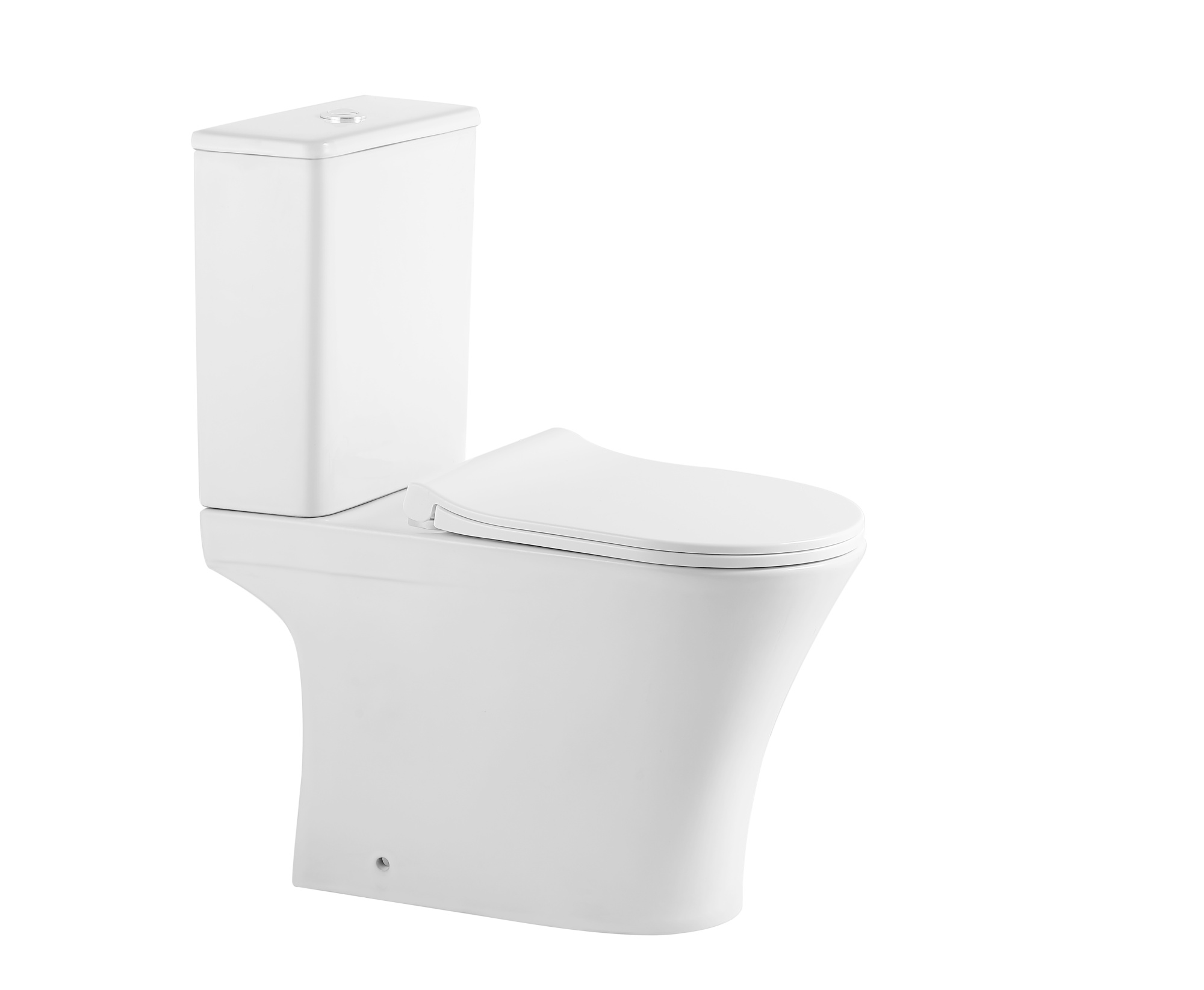 Унитаз-компакт EG306T безободковый круговой смыв, сиденье тонкое ДП, крепления, арматура, горизонтальный выпуск (T2334)