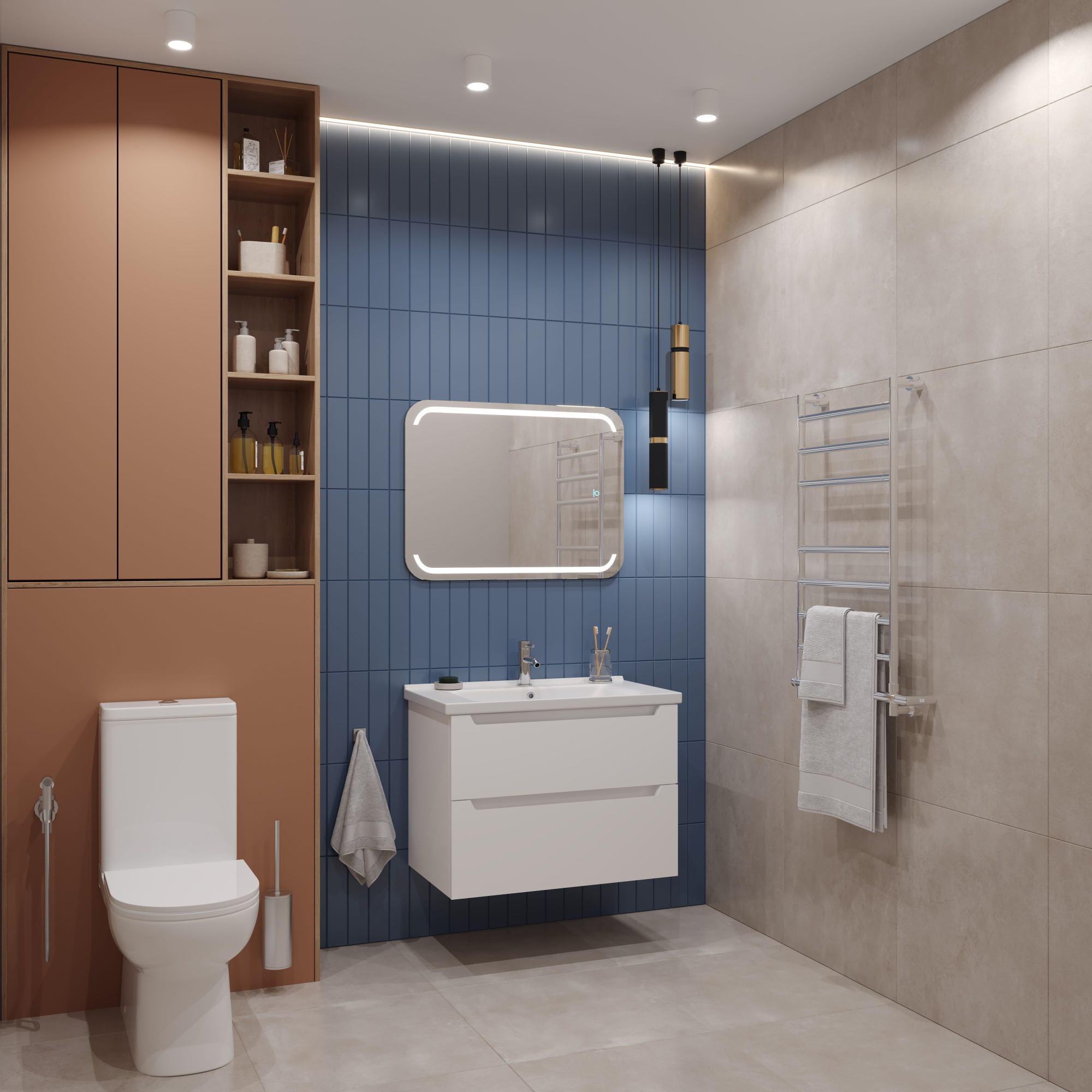 80 Подвесная тумба "Paola 80" с выдв. ящ. №2 (Como 80, Миранда 80, ум. Грэмми 80)