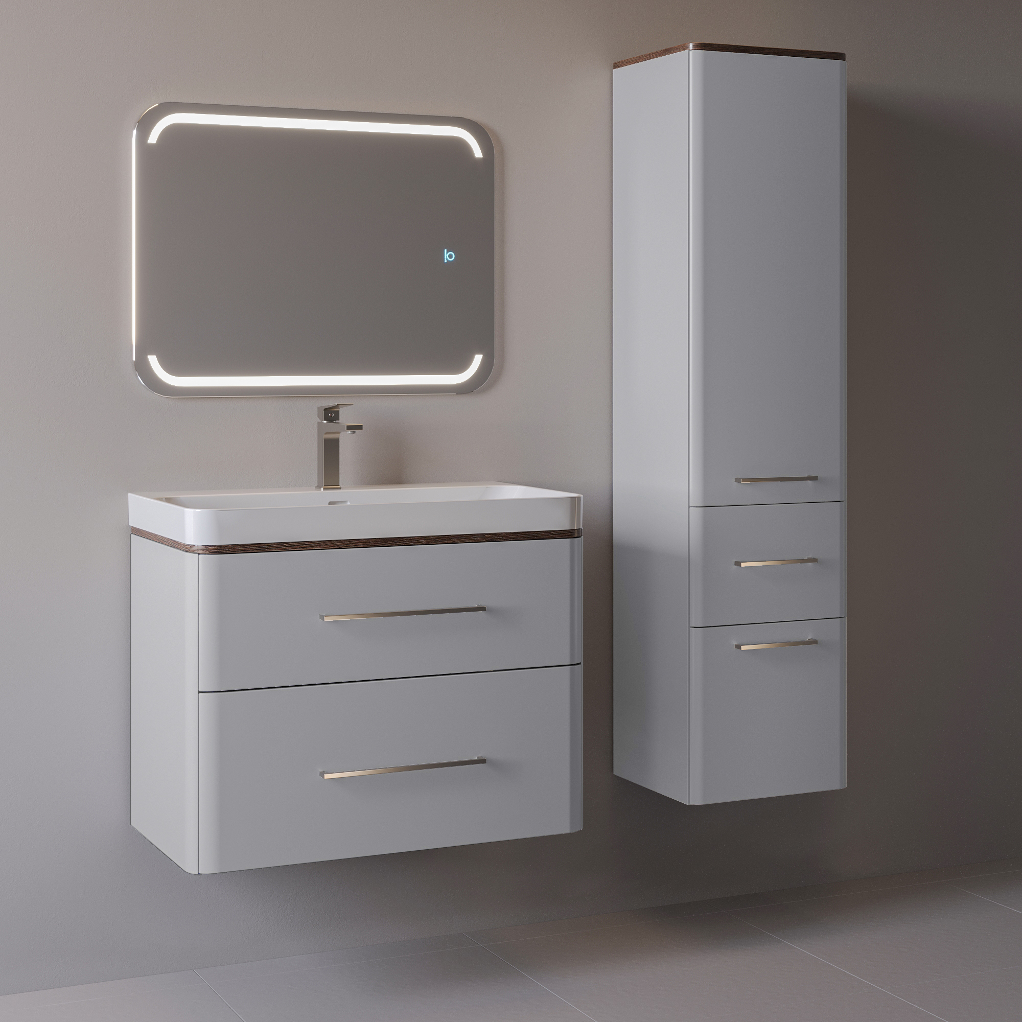 80 Подвесная тумба "Перл 80" серый (ум. Мирра 80)