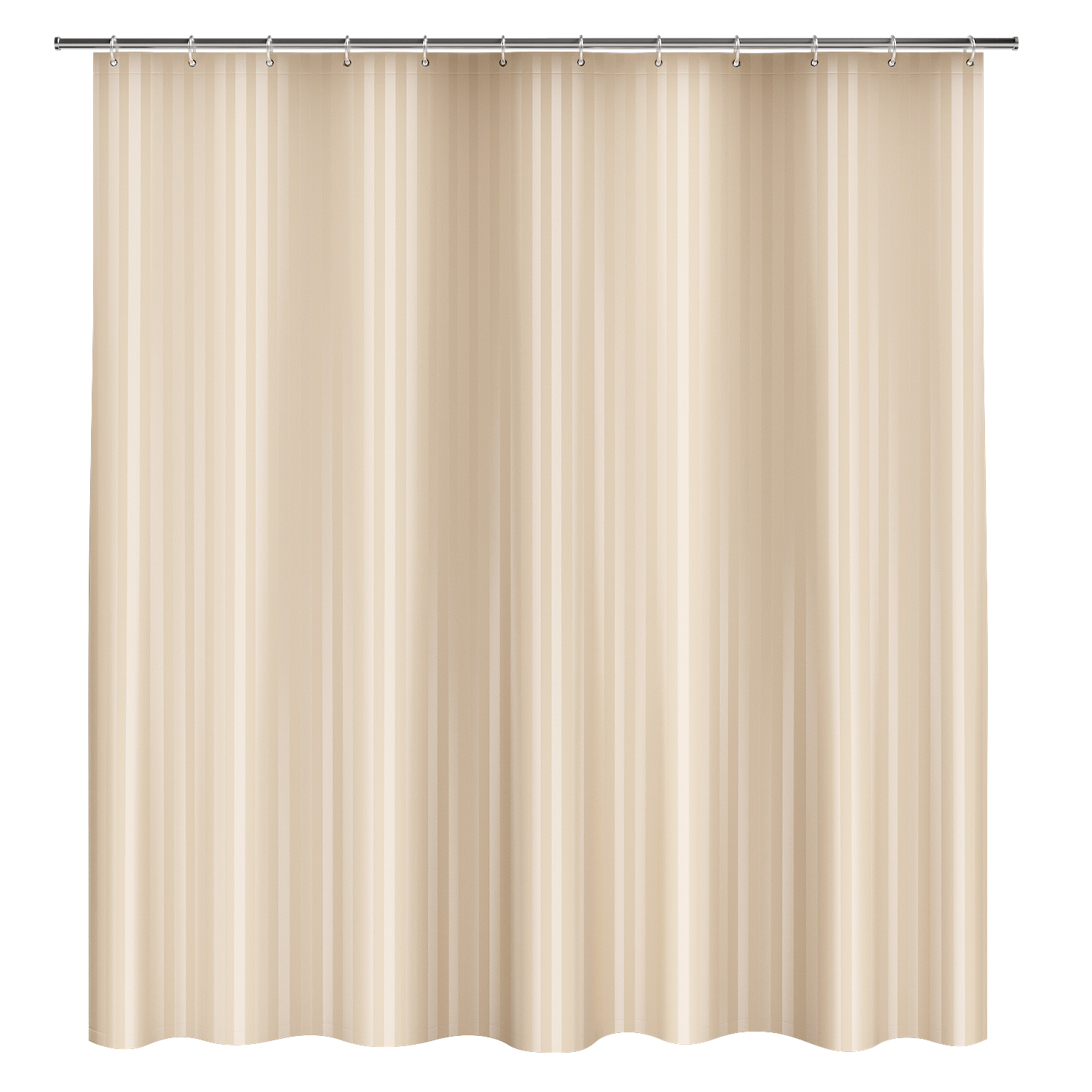 Т Шторка для ванной  однотонная "Полоска" бежевый, 180*180