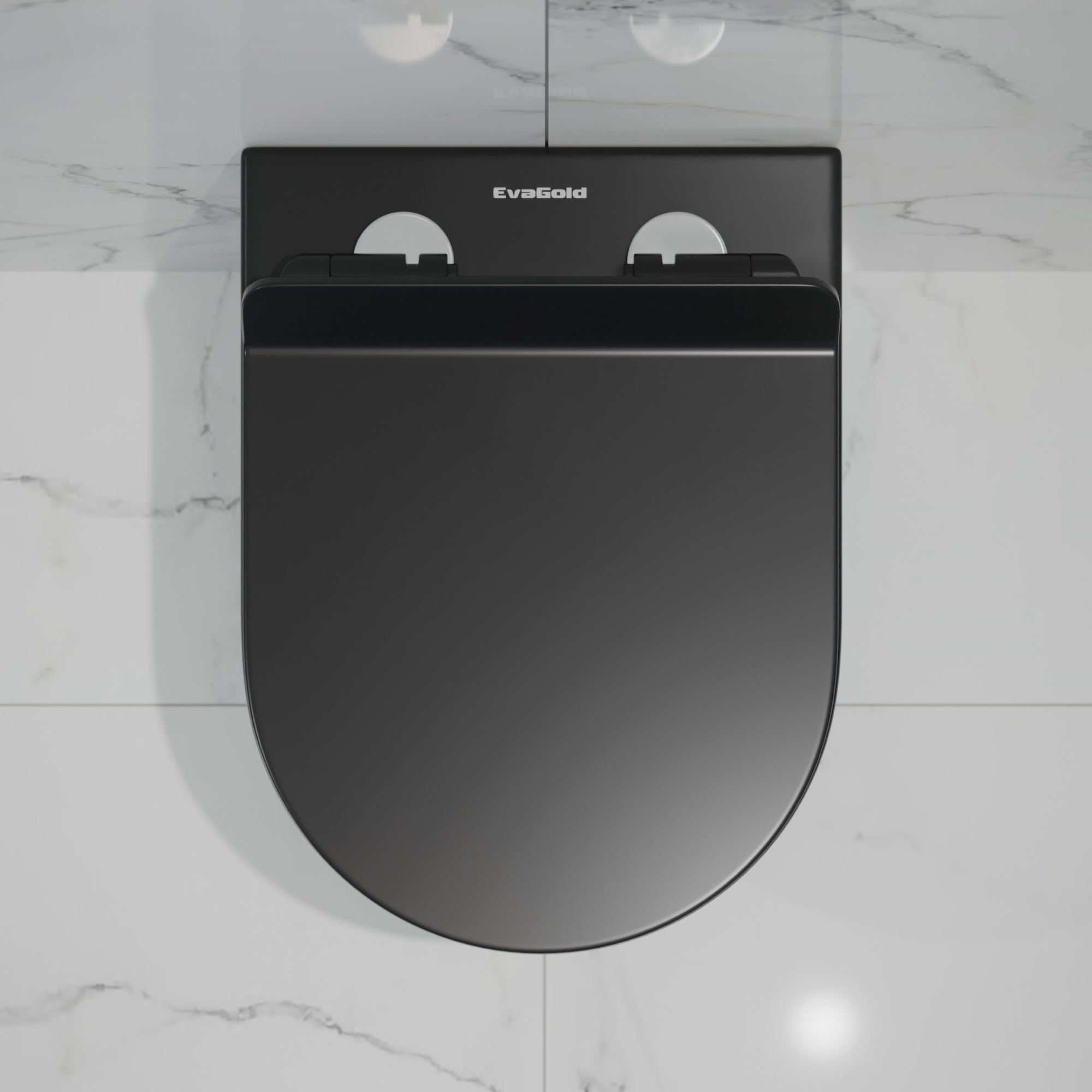 Унитаз подвесной K505BM черный матовый безободковый, сиденье тонкое ДП, крепления