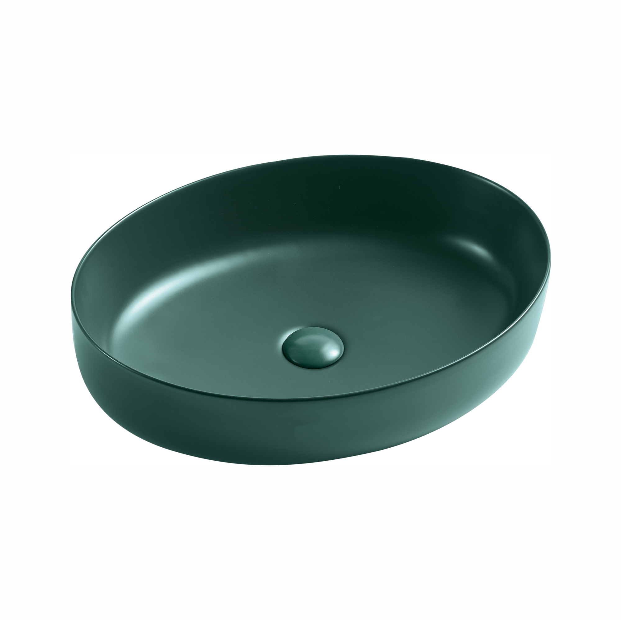 Умывальник накладной A606CDGM зеленый матовый овальный без перелива (545*410*140 мм)