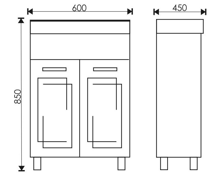 60 Тумба "Sevilla 60" с полкой на двери (ум.CITY 60/Como 60/Pearl 600)