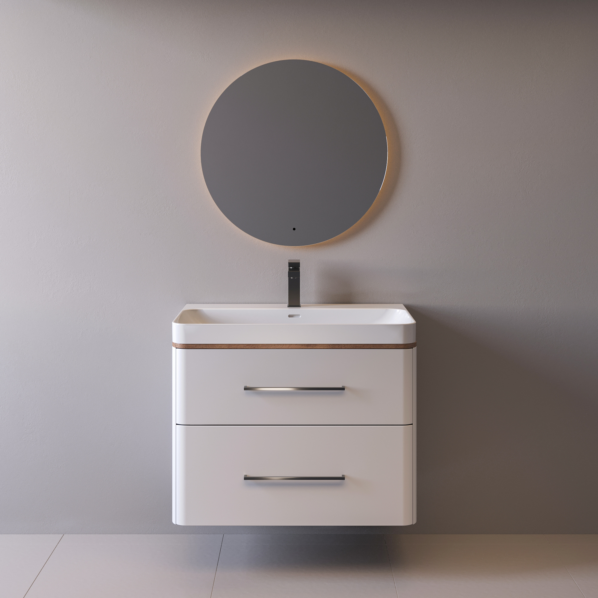 80 Подвесная тумба "Перл 80" белый (ум. Мирра 80)