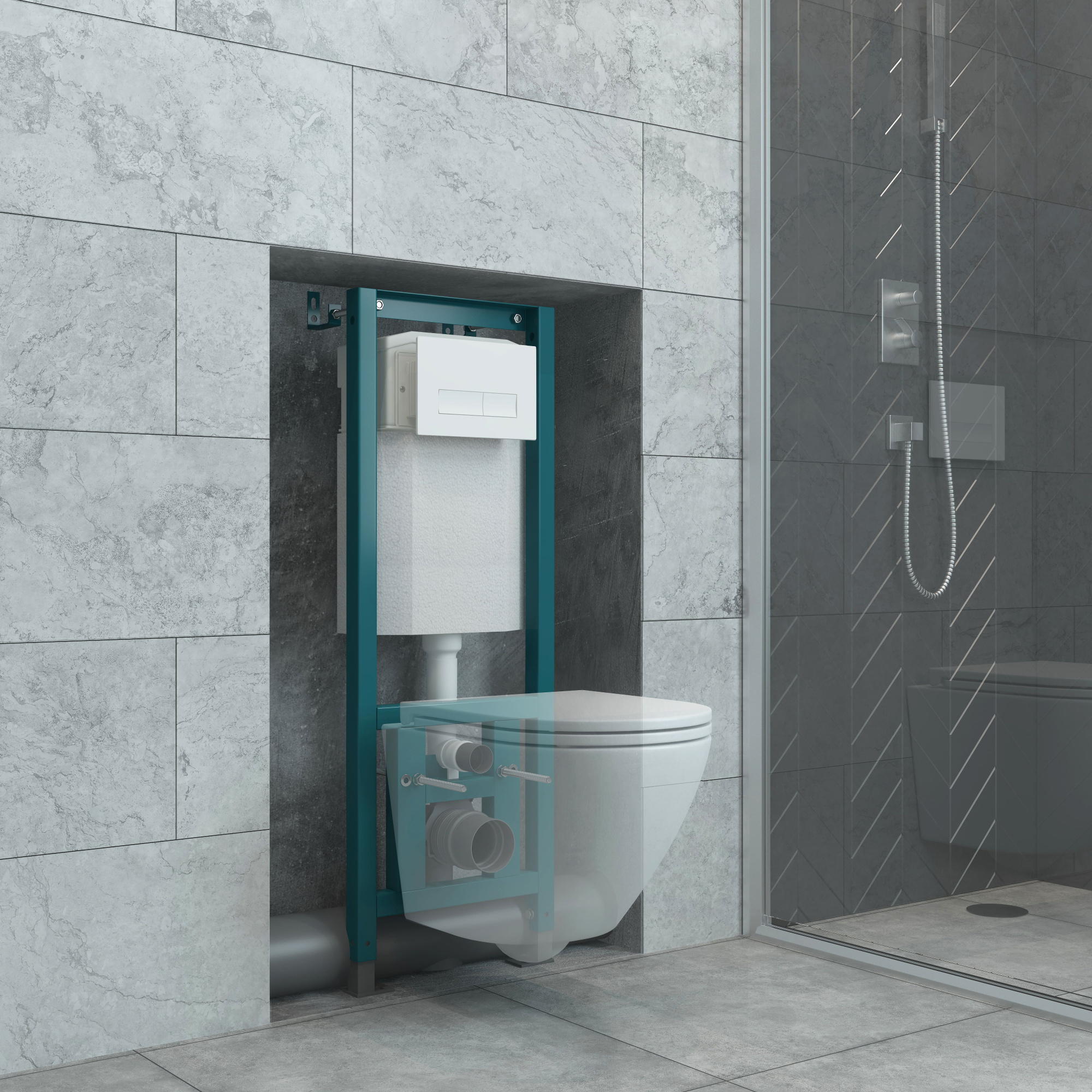 Кнопка смыва EvaGold 02, пластик прямоугольник белая для инсталляции EvaGold 400 и EvaGold 500