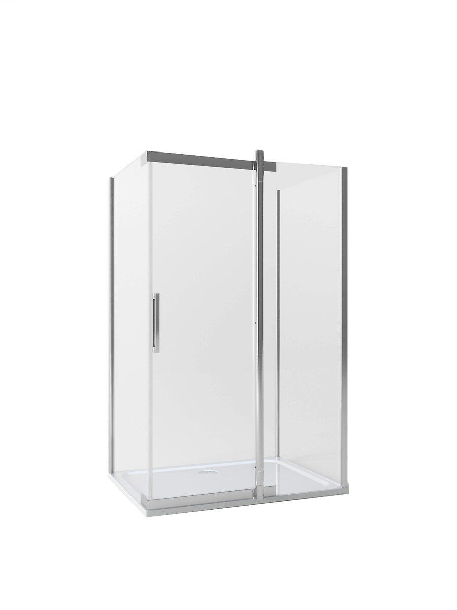 JY053 Душевое ограждение 80х120х185 прямоугольное (б/поддона), прозрачное стекло