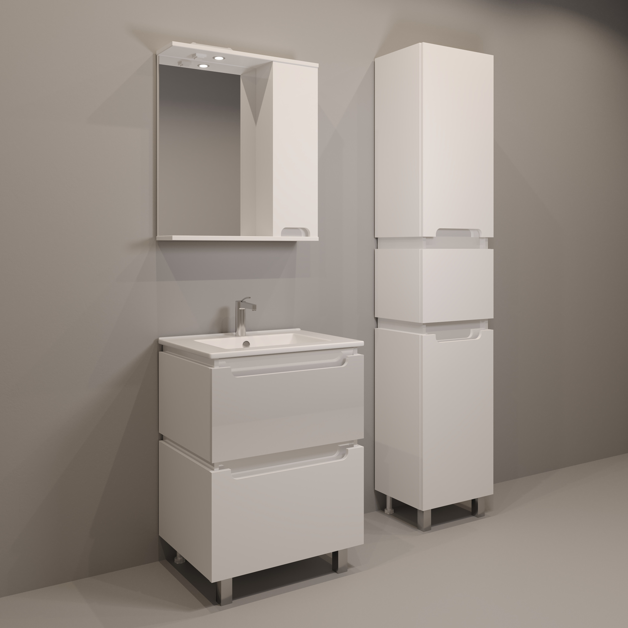 40 Пенал-шкаф "Vesta 40" №3 белый глянец Pur-клей