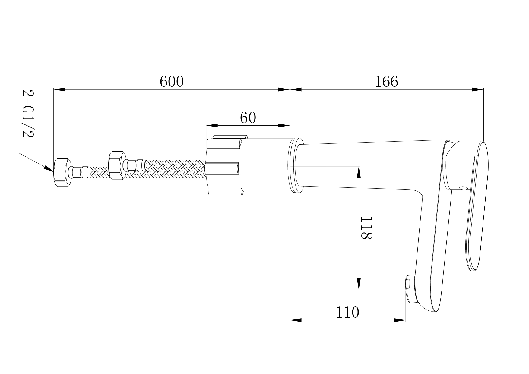 Queens FW03B-PVD Смеситель для раковины латунь, черный EvaGold