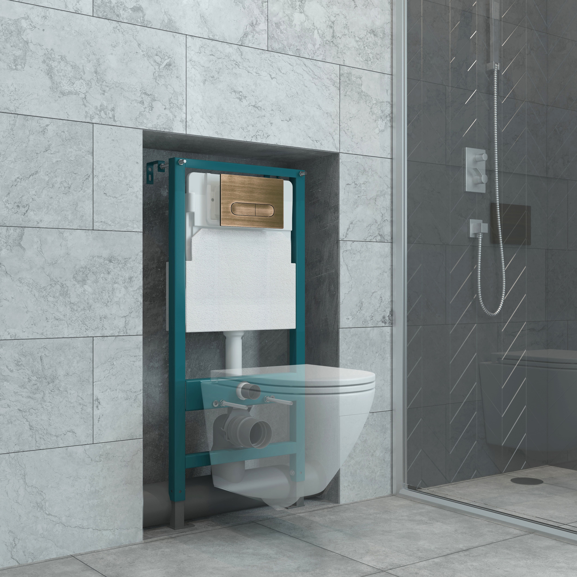 Кнопка смыва EvaGold 04, пластик овал бронза для инсталляции EvaGold 400 и EvaGold 500