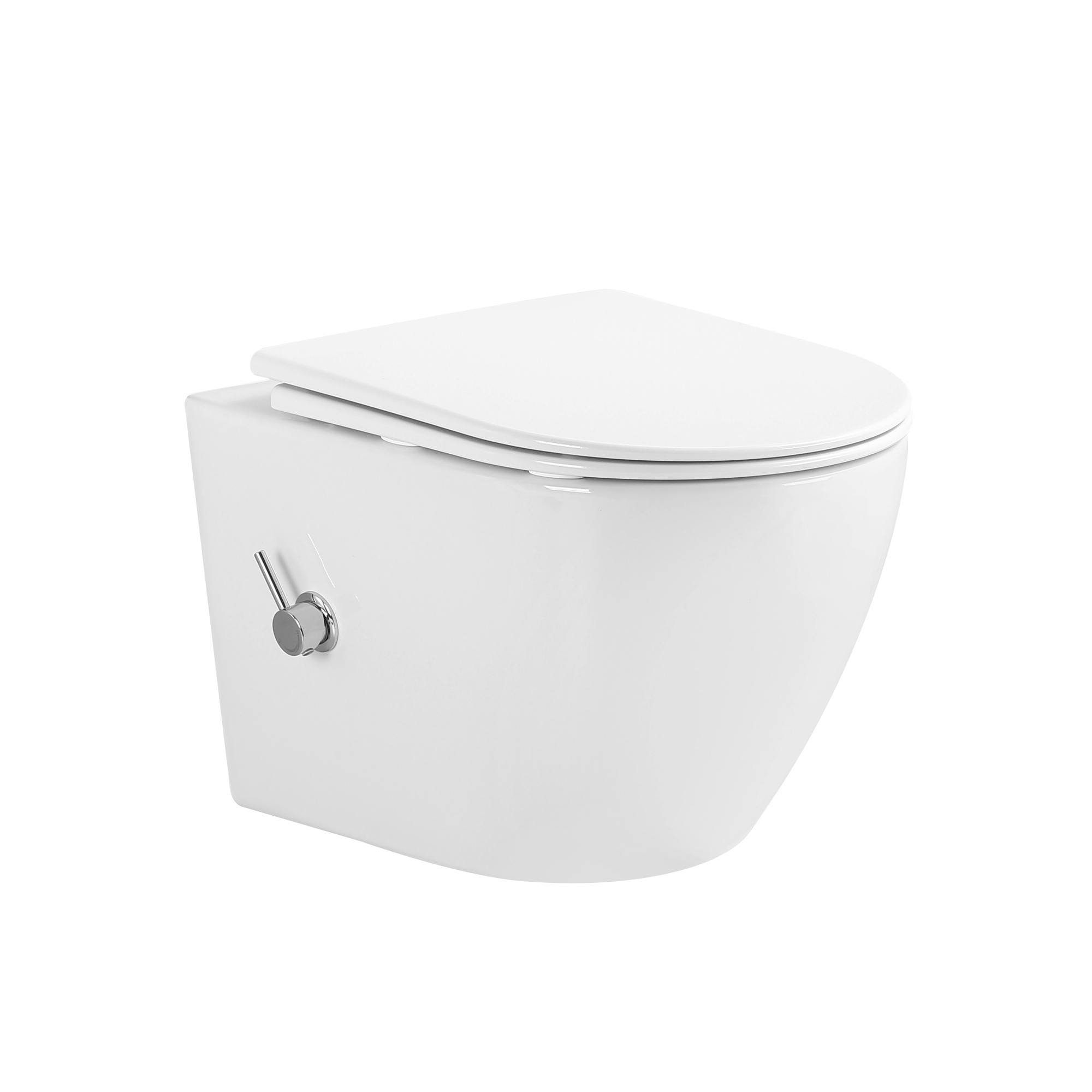 Унитаз подвесной EG100B с биде безободковый, сиденье тонкое ДП, крепления