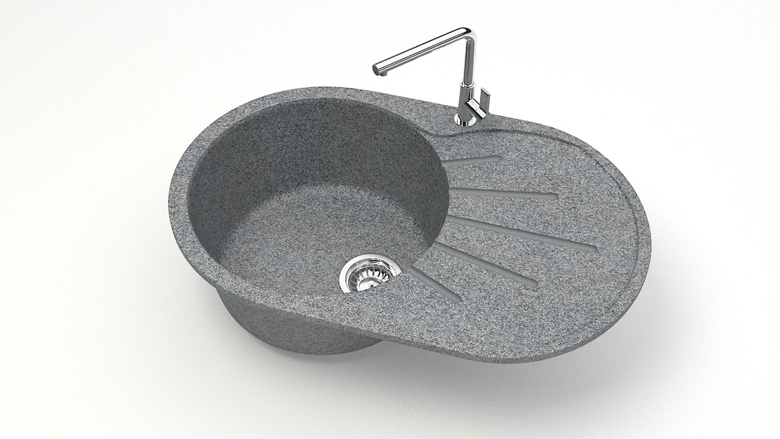 Мойка композит. MARRBAXX КК овал бол.110/Q8,748х455х210,темно-серый, без сифона