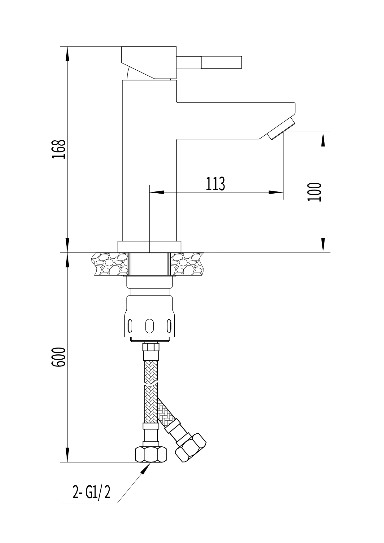 Смеситель для раковины Монтес, нержавеющая сталь, EvaGold