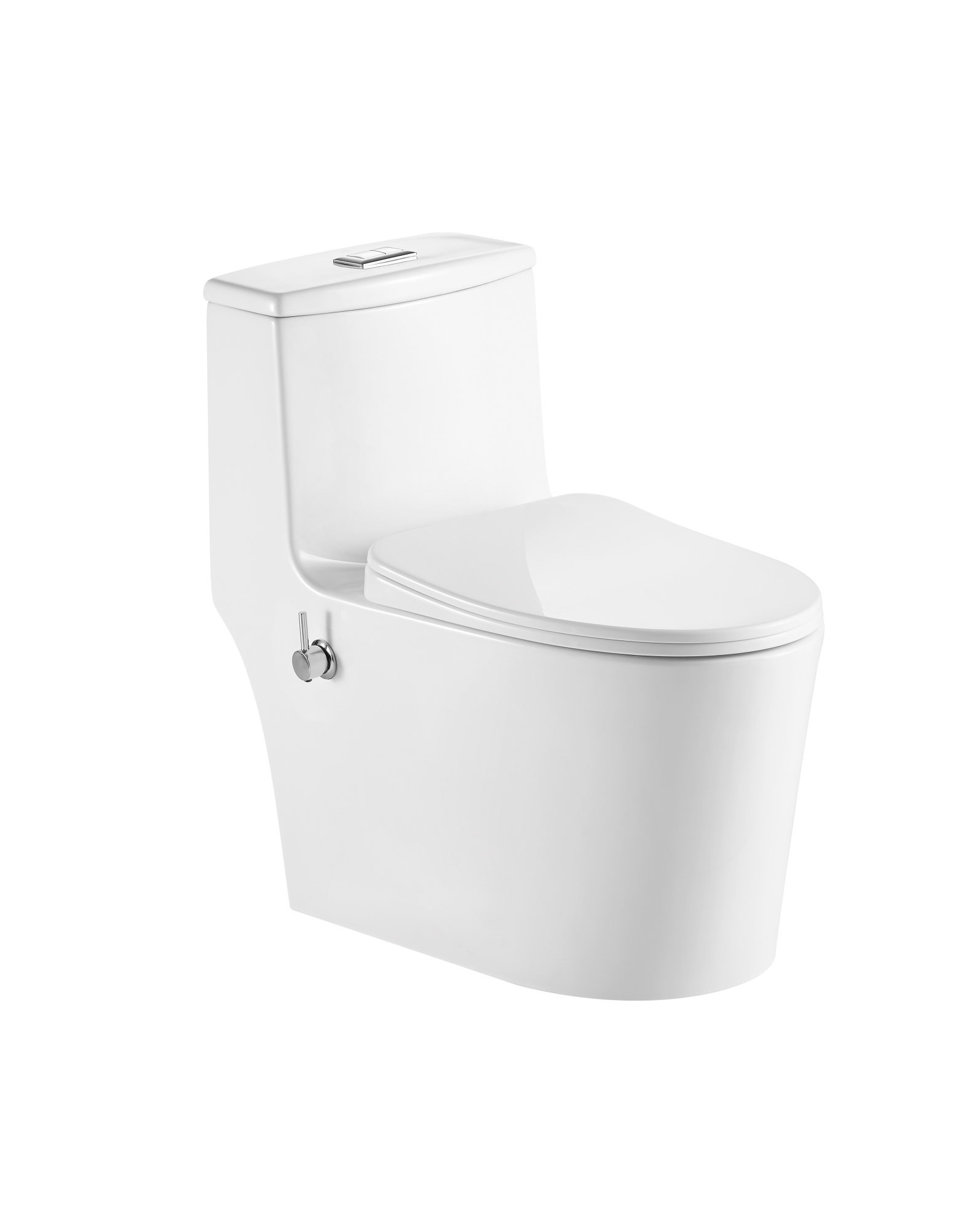 Унитаз-моноблок 5003B с биде безободковый, сиденье тонкое ДП, арматура (с гофрой и подводкой)