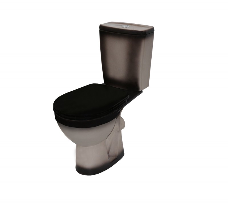 Унитаз-компакт "Рио" черный Киров, универсальный выпуск, арм.3/6, сид. полипропилен