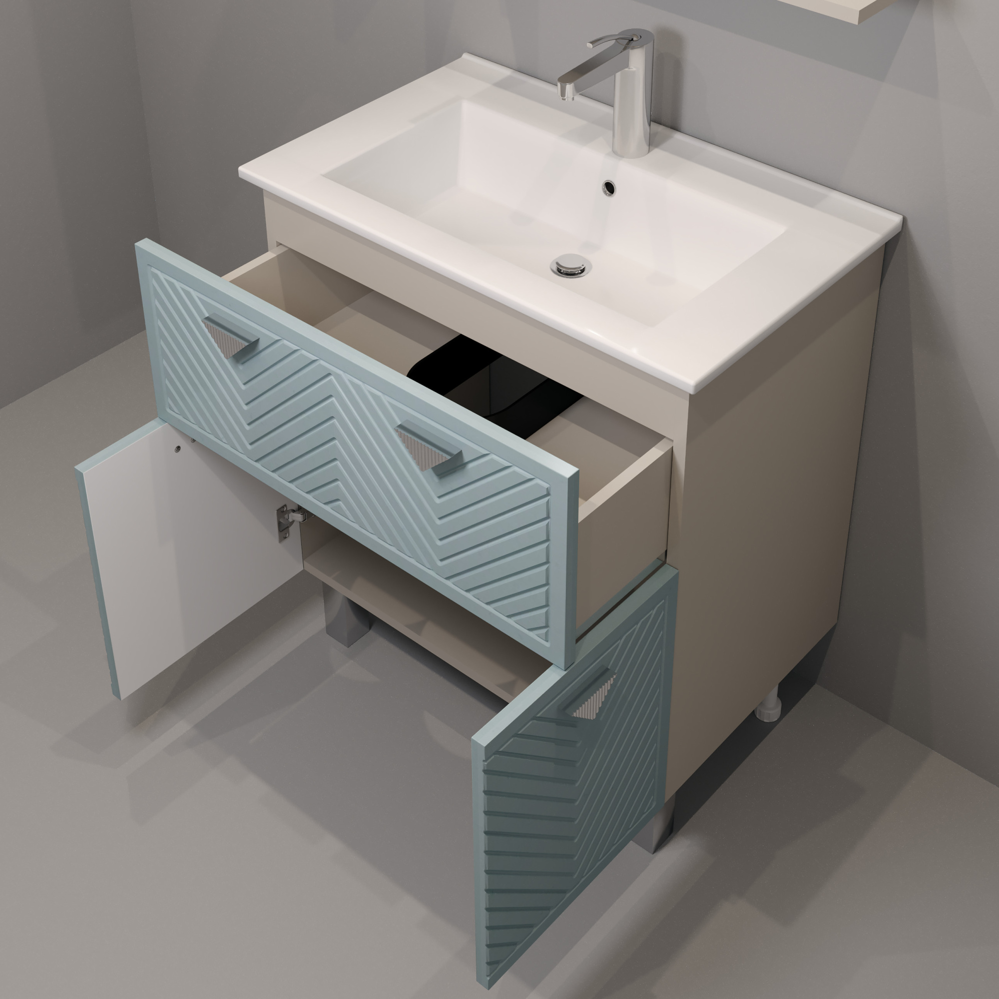 75 Тумба "Sky 75" №2 (ум. Оскар 75, Quadro 750) (индиго/кашемир)