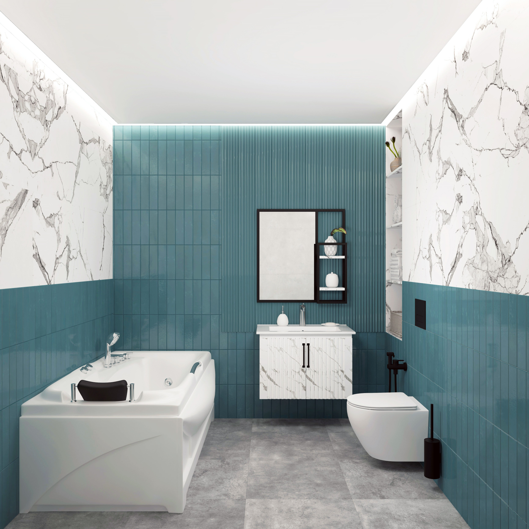 Ванна ГМ 1700*850*630 с насосом OLB-801 с переливом