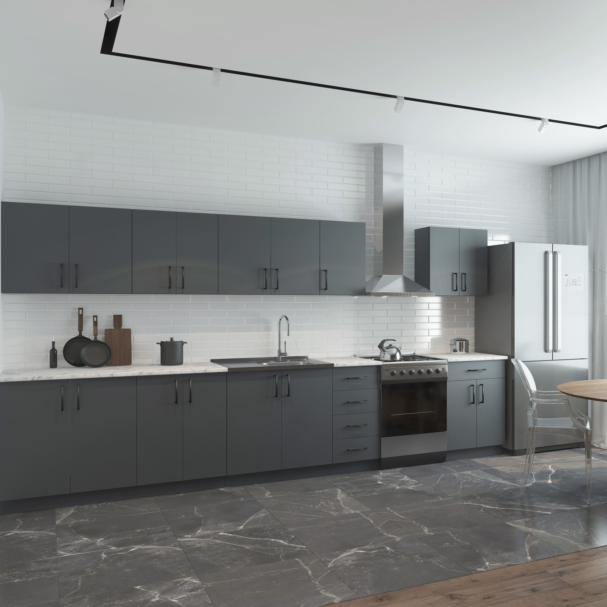 400 Шкаф навесной для посуды с полкой - Графит