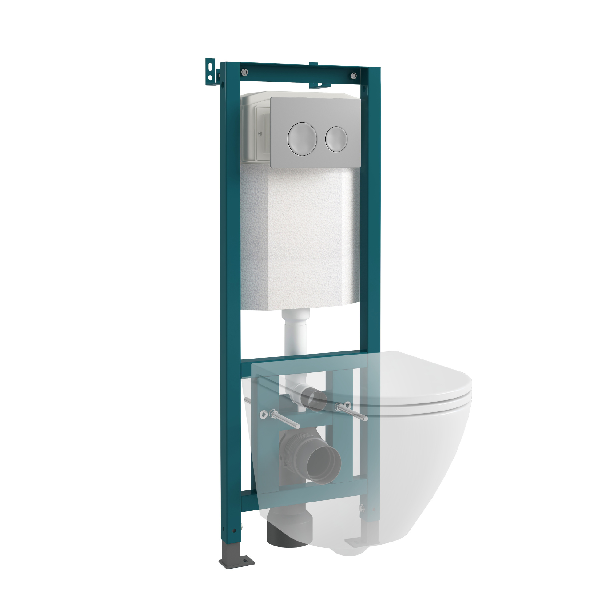 Кнопка смыва EvaGold 03, пластик круг хром матовый для инсталляции EvaGold 400 и EvaGold 500