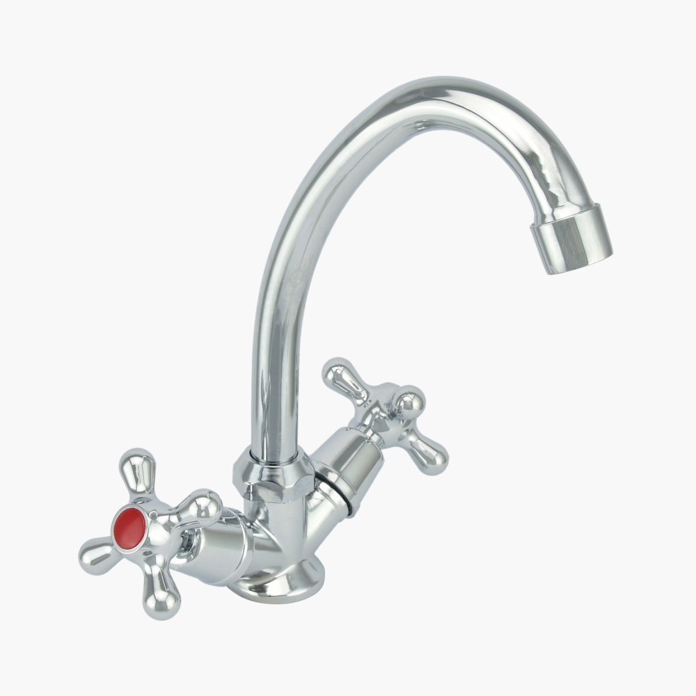 0402.712 Смеситель для мойки двуручный "Istok life", излив 140 мм, без гибк. подводки