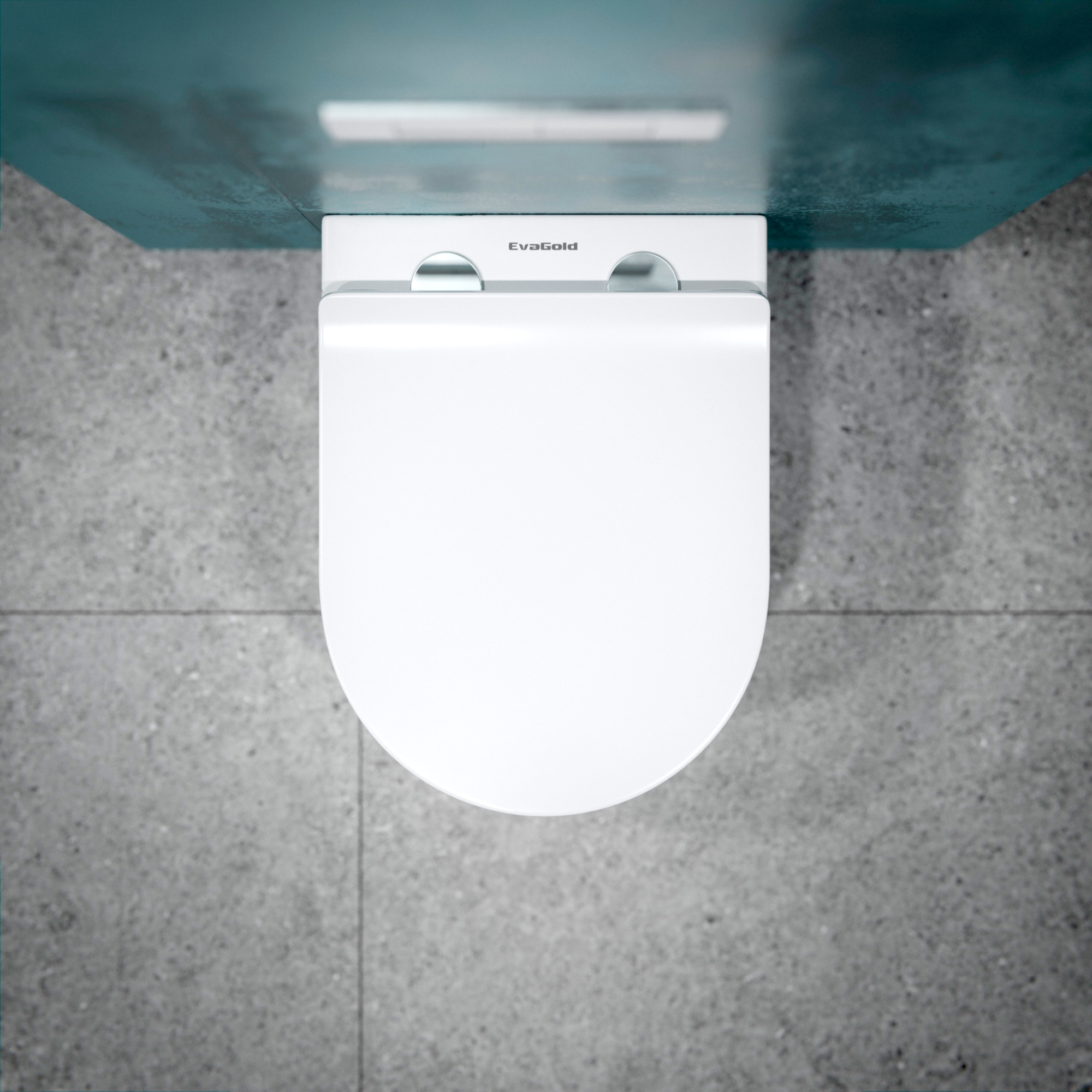 Унитаз подвесной K505MD белый мрамор безободковый, сиденье тонкое ДП, крепления