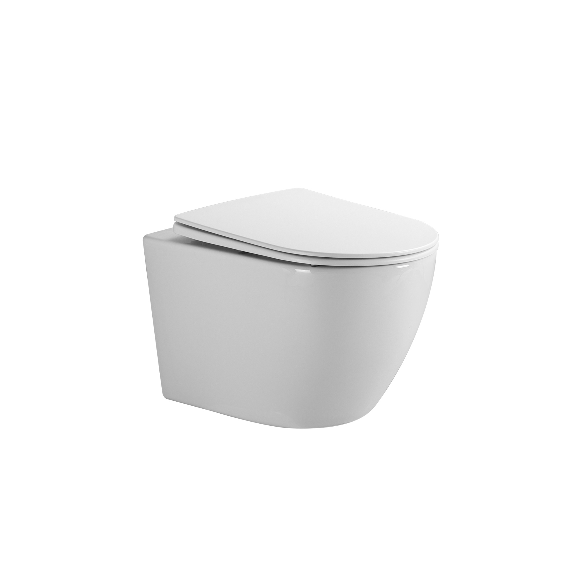 Унитаз подвесной EG101T с круговым смывом безободковый, сиденье тонкое ДП, крепления