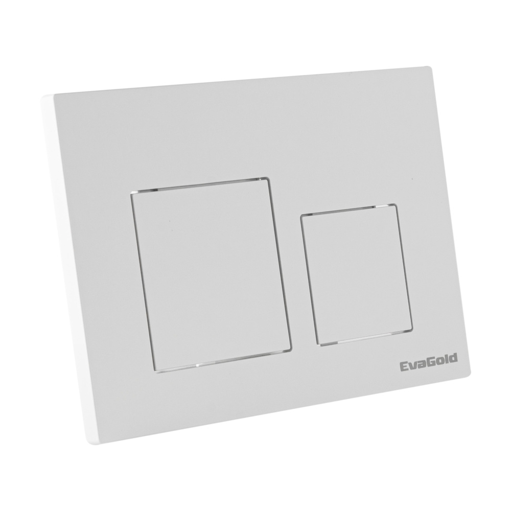 Кнопка смыва EvaGold 05, пластик квадрат белая для инсталляции EvaGold 400 и EvaGold 500