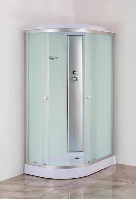 ДК EvaGold прямоугольная правая F121WS-R (80*120 низ. под., рифл. стек., белая стен., хром матовый проф. 3к.)