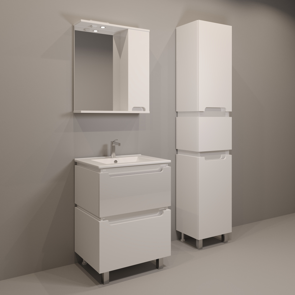 40 Пенал-шкаф "Vesta 40" №3 белый глянец Pur-клей