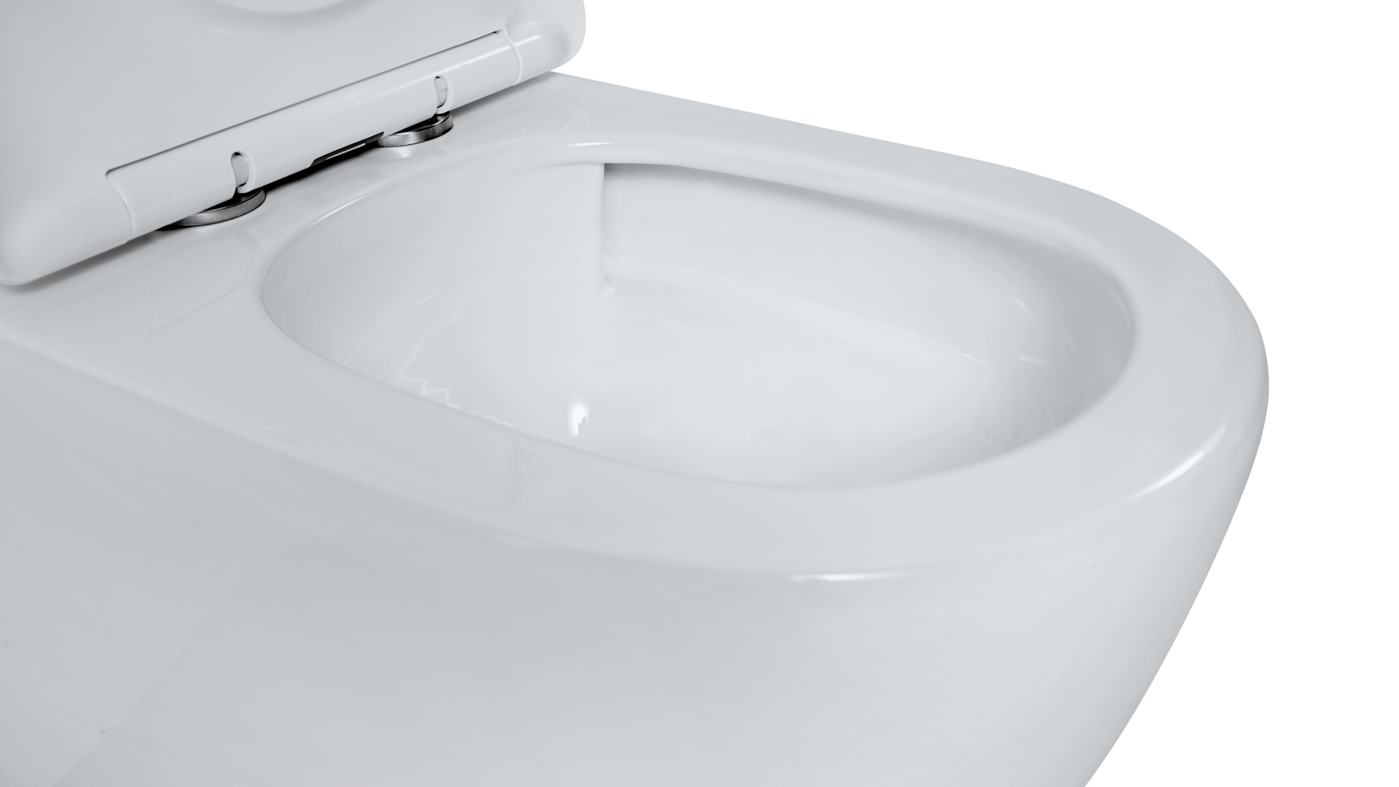 Унитаз-компакт EG311T безободковый круговой смыв, сиденье тонкое ДП, крепления, арматура, горизонтальный выпуск