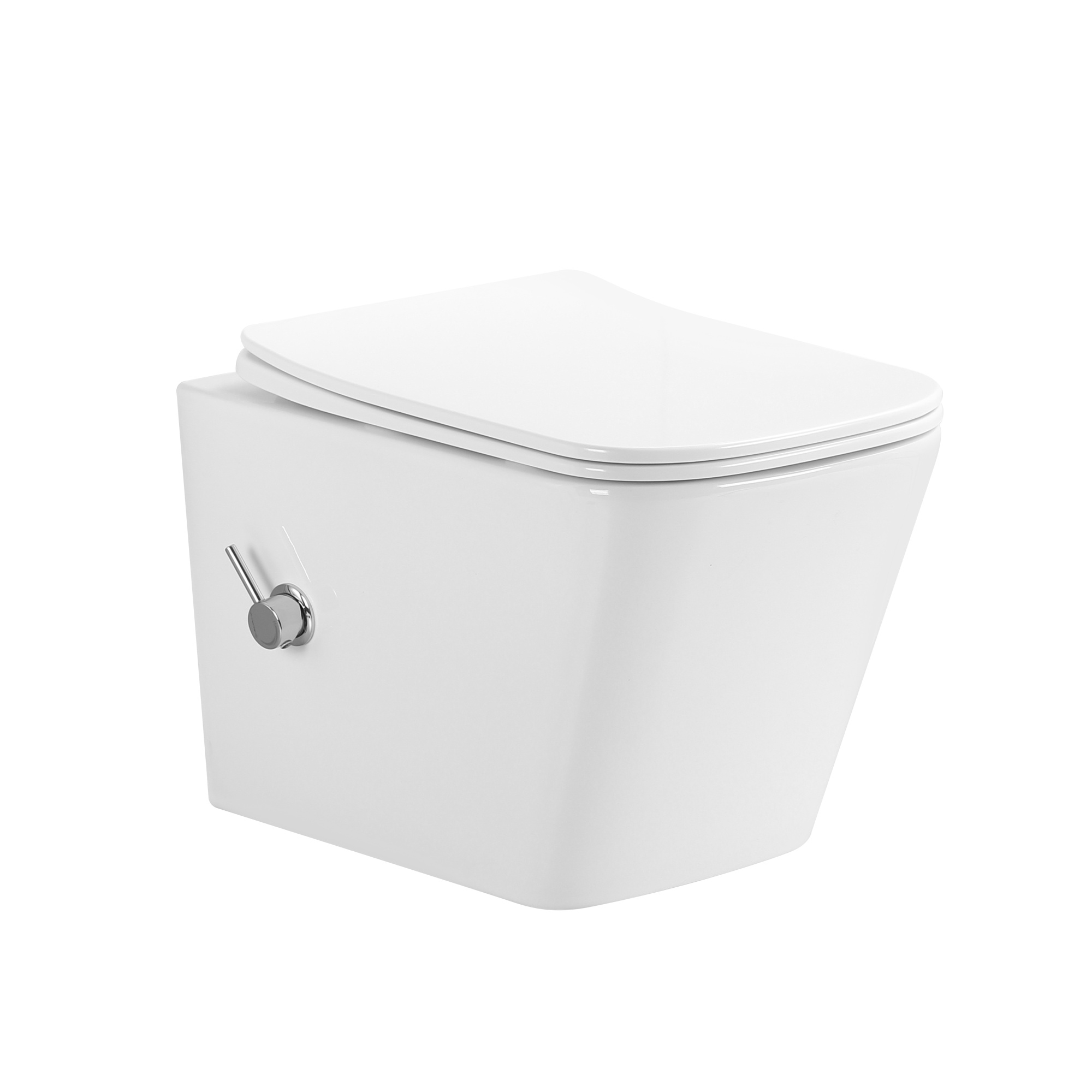 Унитаз подвесной EG130B с биде безободковый, сиденье тонкое ДП, крепления