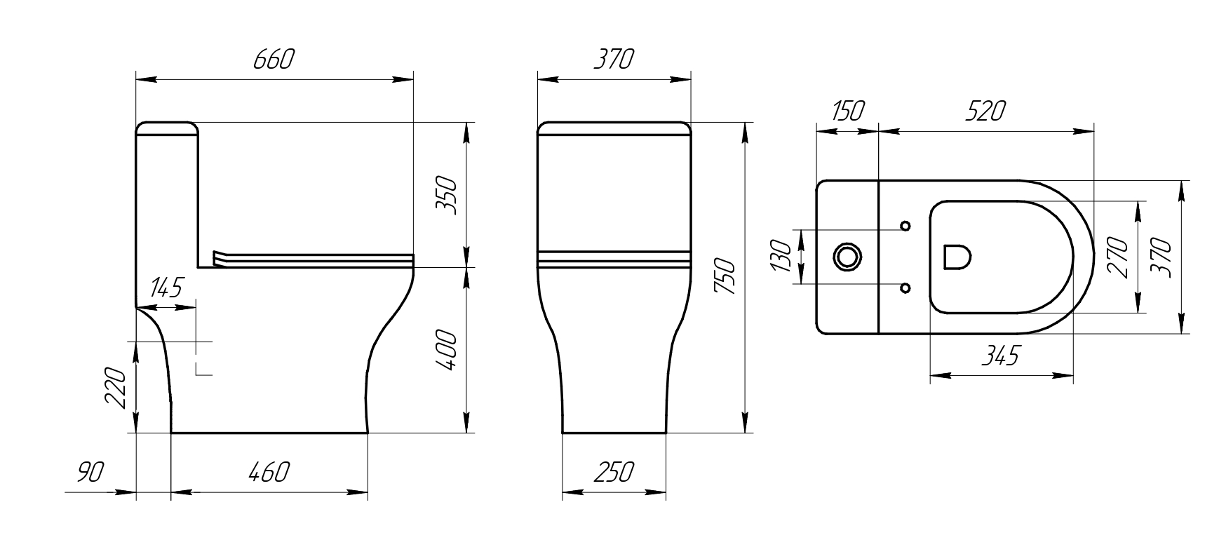 Унитаз-моноблок SM9618 безободковый, сиденье тонкое ДП, арматура (с гофрой и подводкой)