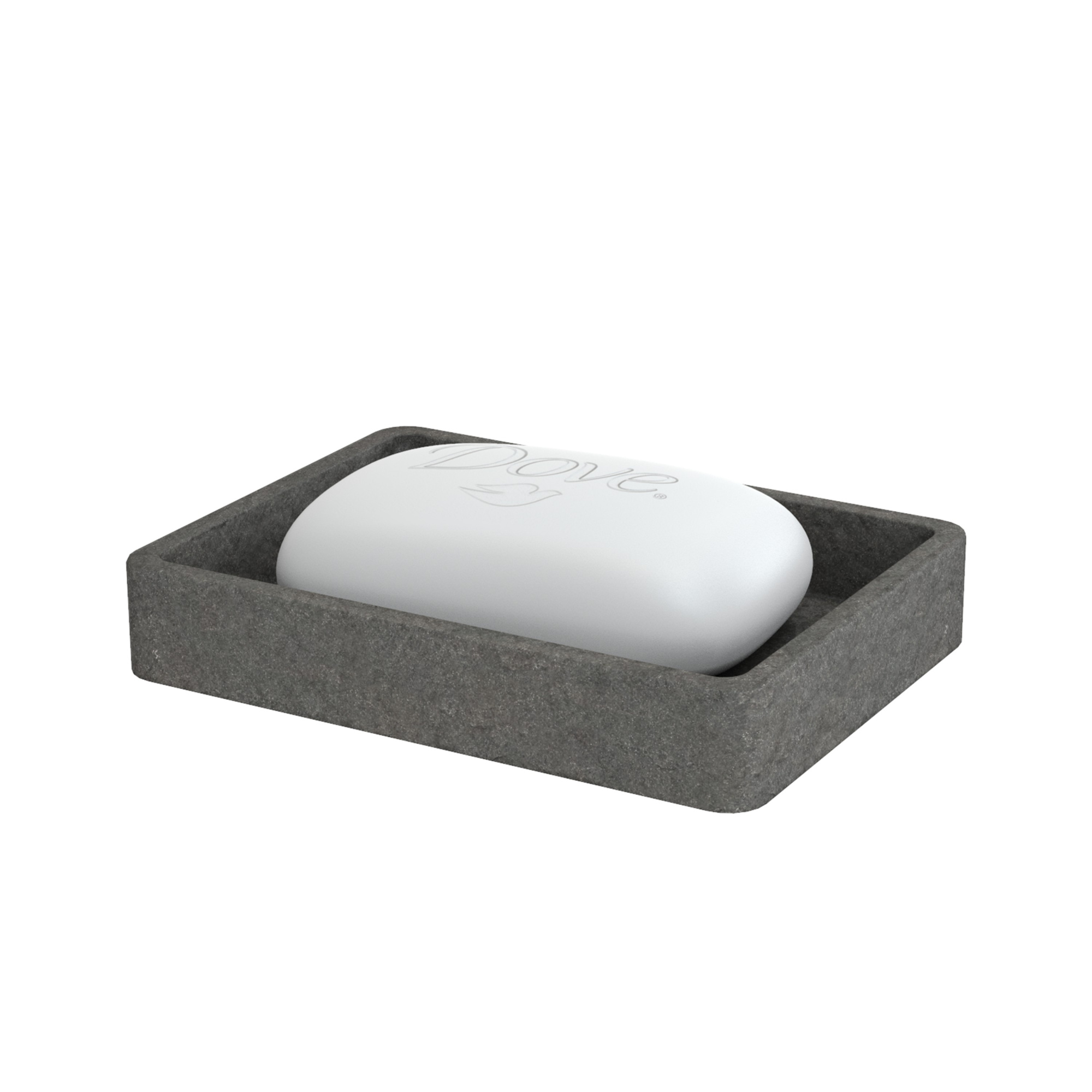 Мыльница настольная,  STONE, BLACK, полирезин