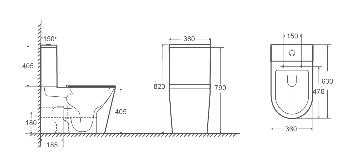 Унитаз-компакт EG310T безободковый круговой смыв, сиденье тонкое ДП, крепления, арматура, горизонтальный выпуск