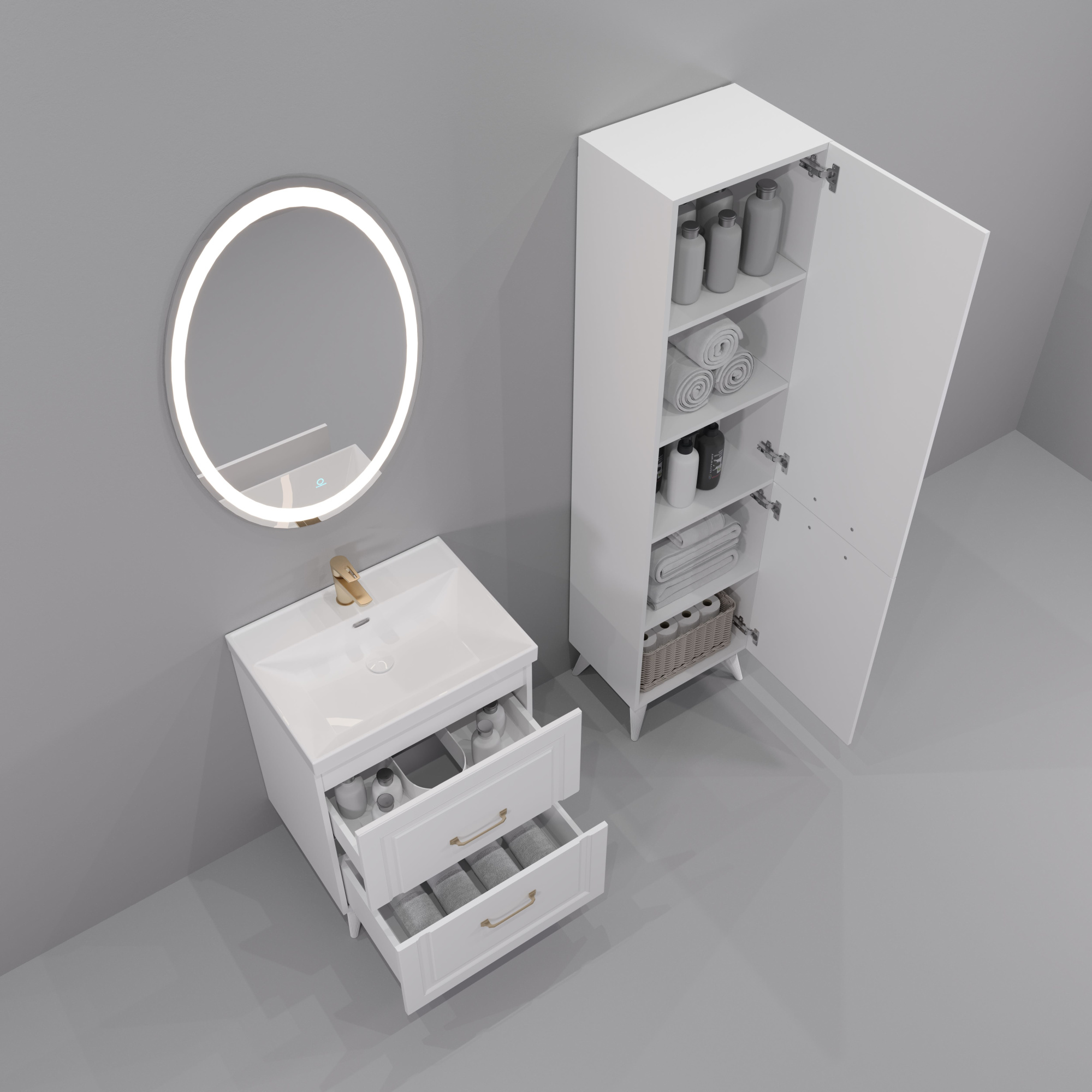 75 Тумба Орлеан 75 (ум. Эстель 75), (универсальная, цвет белый)