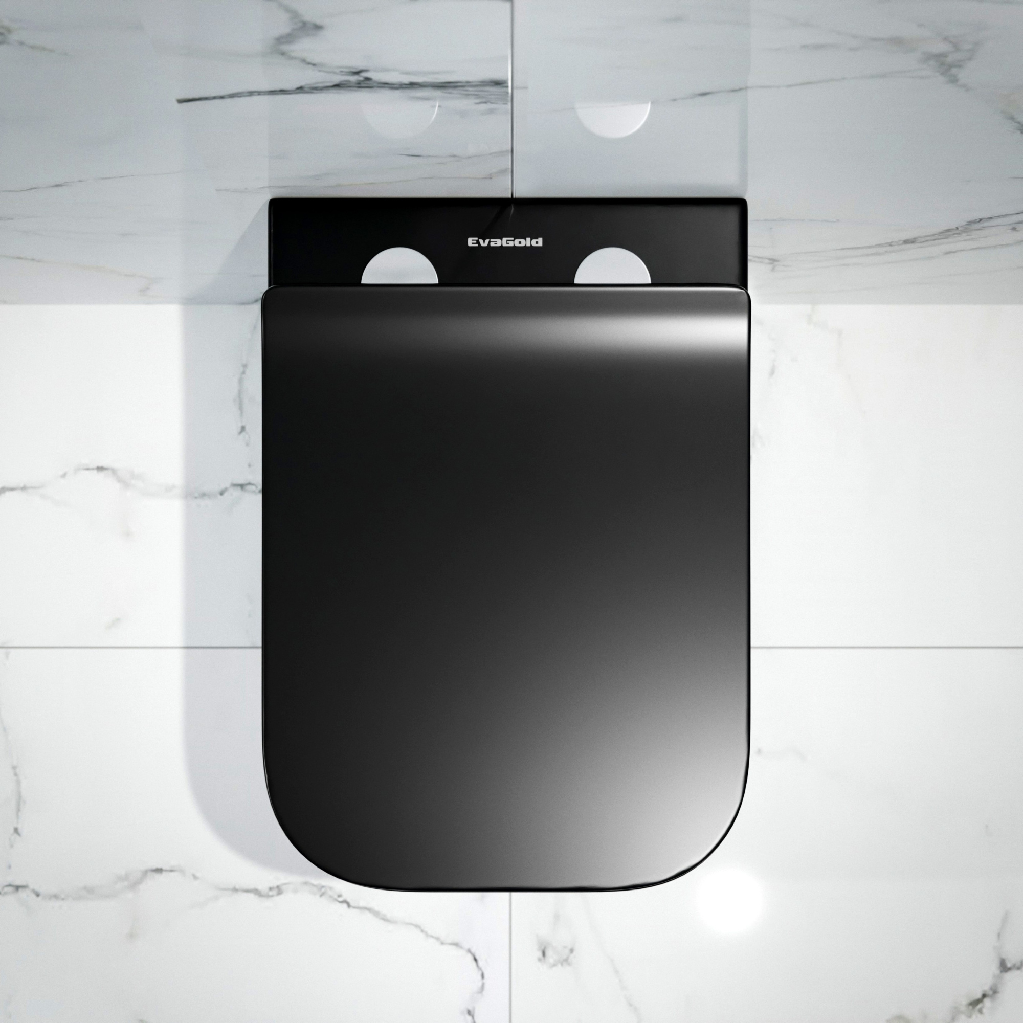 Унитаз подвесной K634BM черный матовый безободковый, сиденье тонкое ДП, крепления