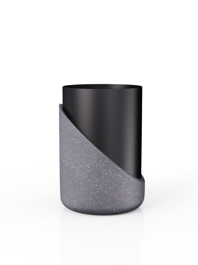 Стакан для зубных щеток настольный, GRANIT DARK, полирезин