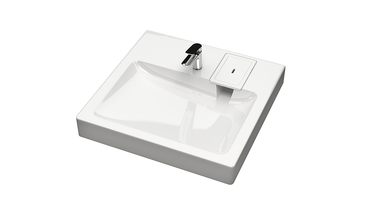 Раковина Монако V51D1 на стир. машину 600*585*90 (кронштейны, сифон в компл)  