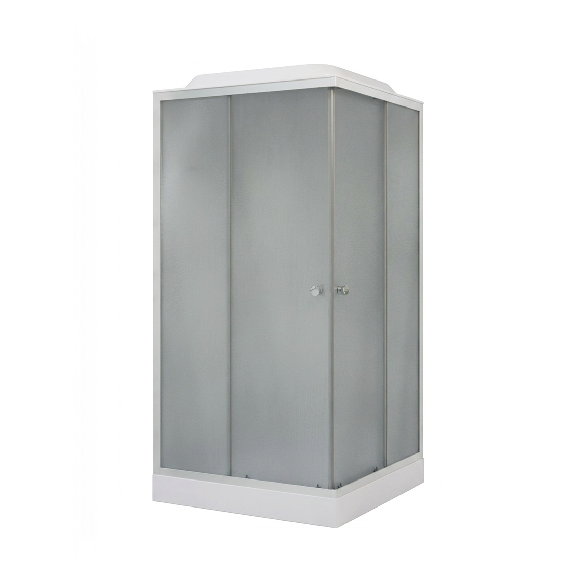 ДК EvaGold квадрат F101WS-Q (100*100, низ.под., рифл. стек., бел. стен., хром матовый проф. 4к.)