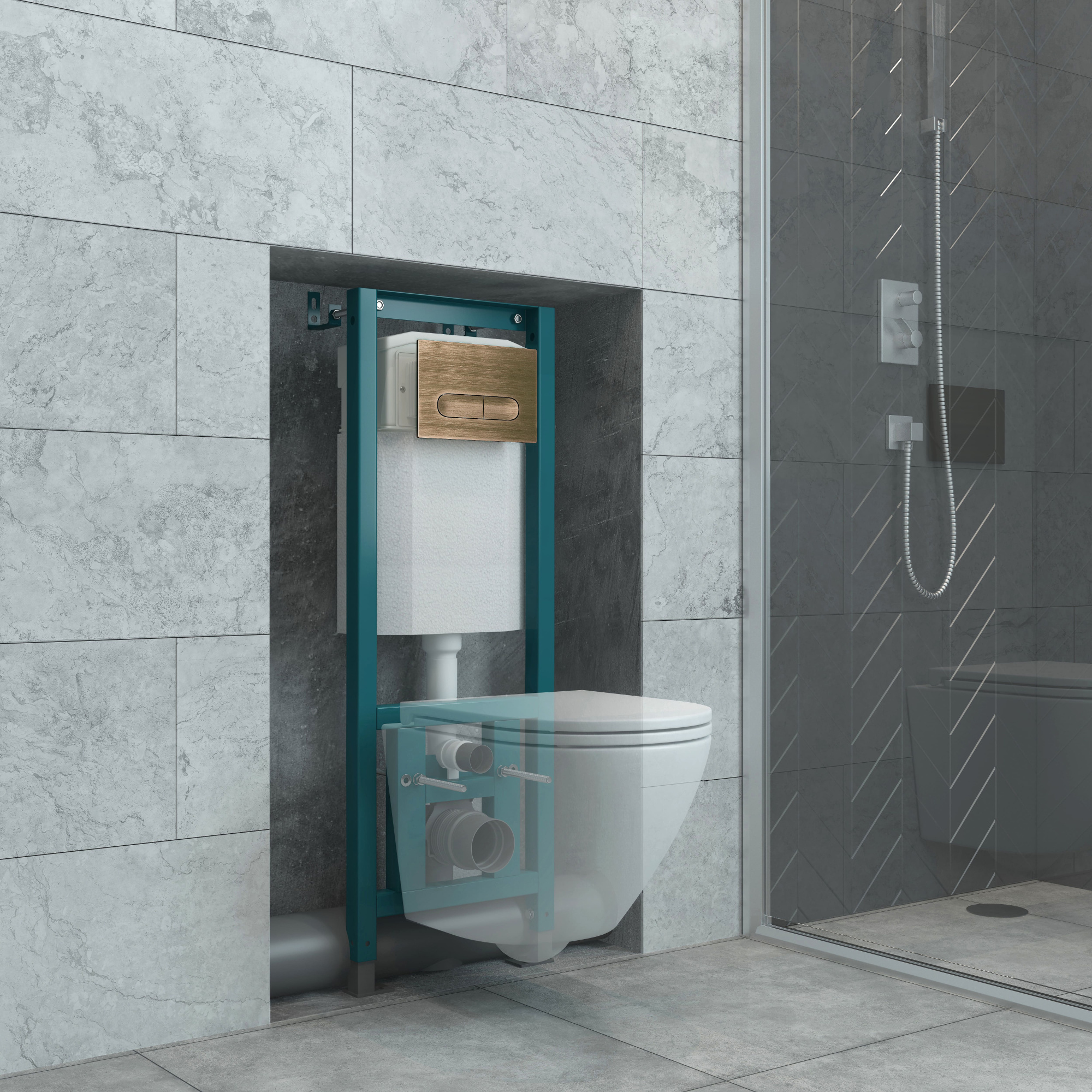 Кнопка смыва EvaGold 04, пластик овал бронза для инсталляции EvaGold 400 и EvaGold 500