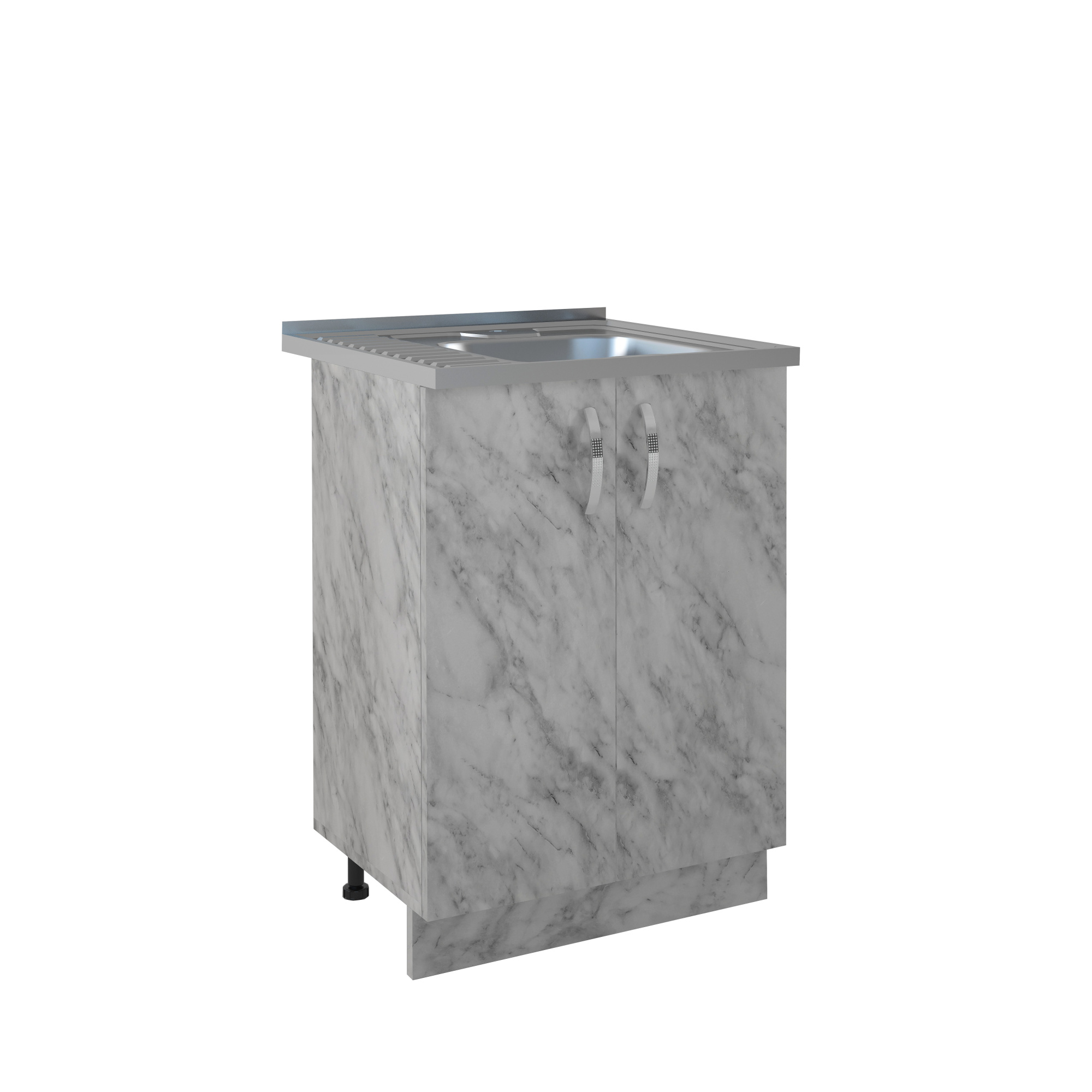 600 Стол под мойку - Белый мрамор (мойки 60*50, 60*60)