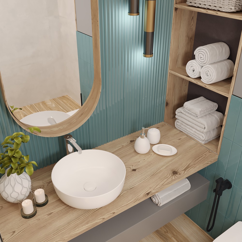 Умывальник накладной A428 круг без перелива (415*415*135 мм)