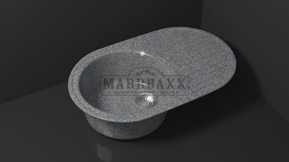 Мойка композит. MARRB.НАОМИ Z11Q8 овал,темно-серая ,725x455x185 без сифона