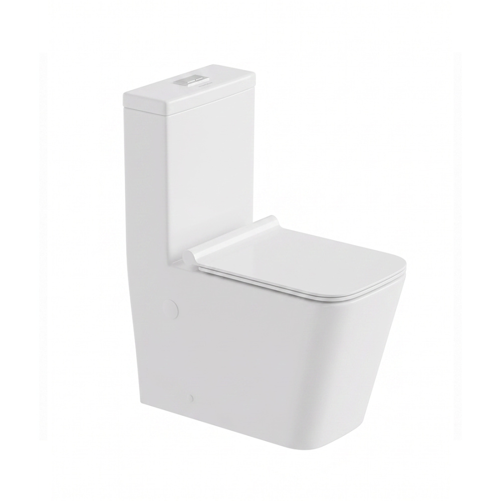 Унитаз-моноблок EG411 безободковый, сиденье тонкое ДП, арматура (с гофрой и подводкой)
