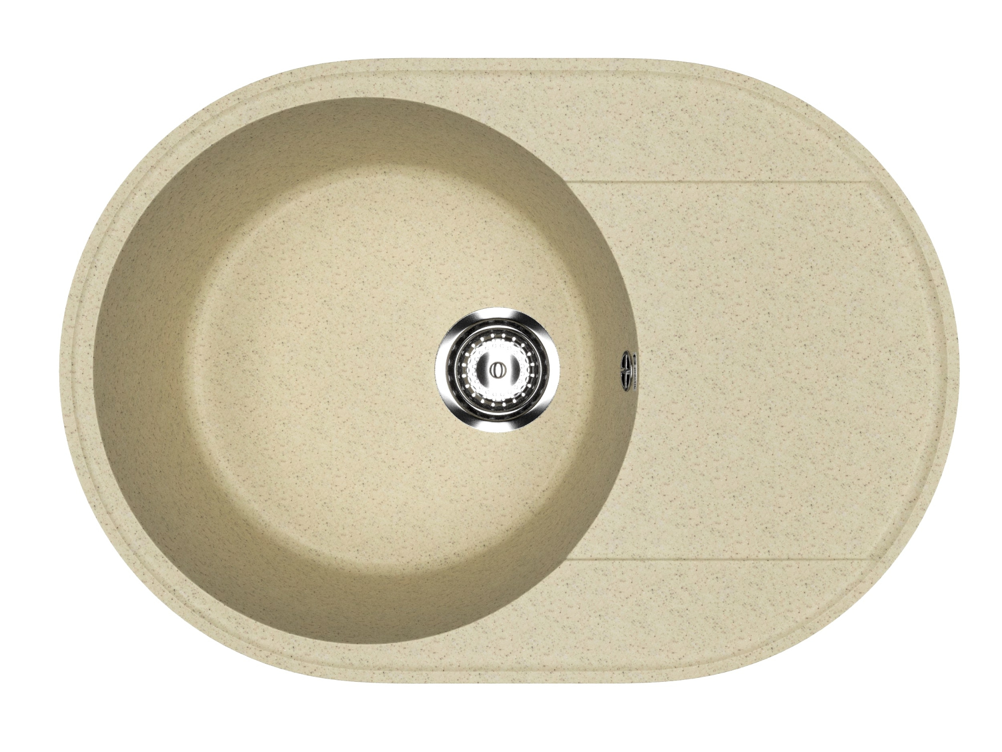 Мойка композит.Practik PR-M 610-002 ОВАЛЬНАЯ слоновая кость 610*470*190 без сифона