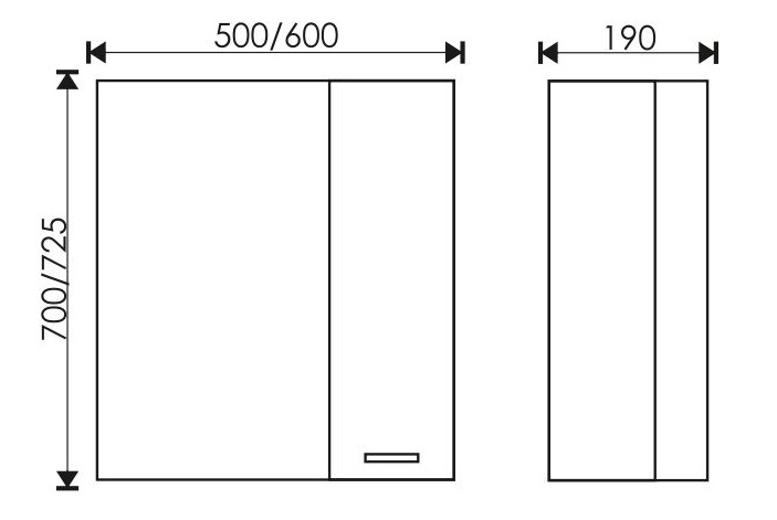 50 Зеркало-шкаф "НИКА 50"  прав.