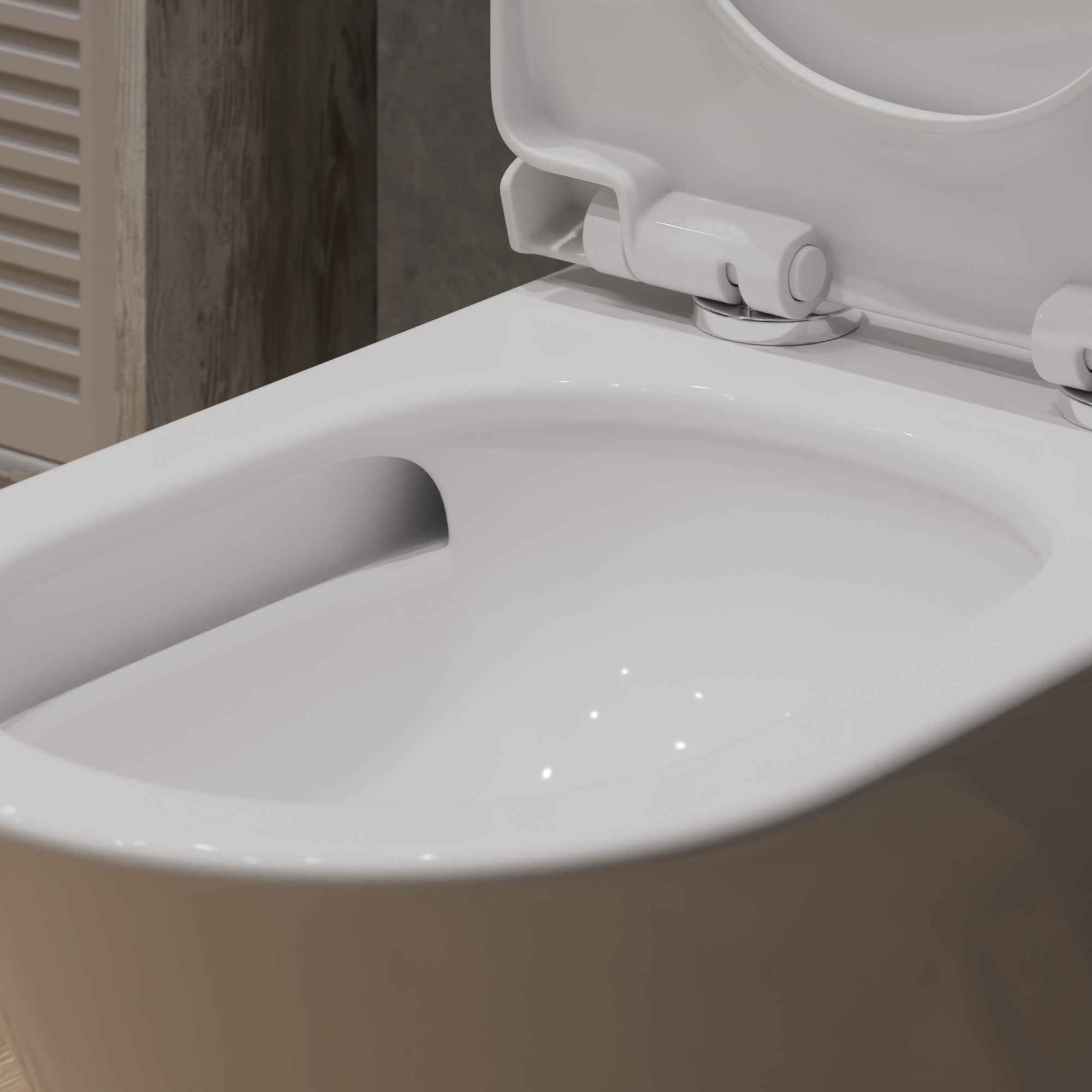 T2334 Унитаз-компакт, безободковый круговой смыв, сиденье тонкое ДП, крепления, арматура, горизонтальный выпуск