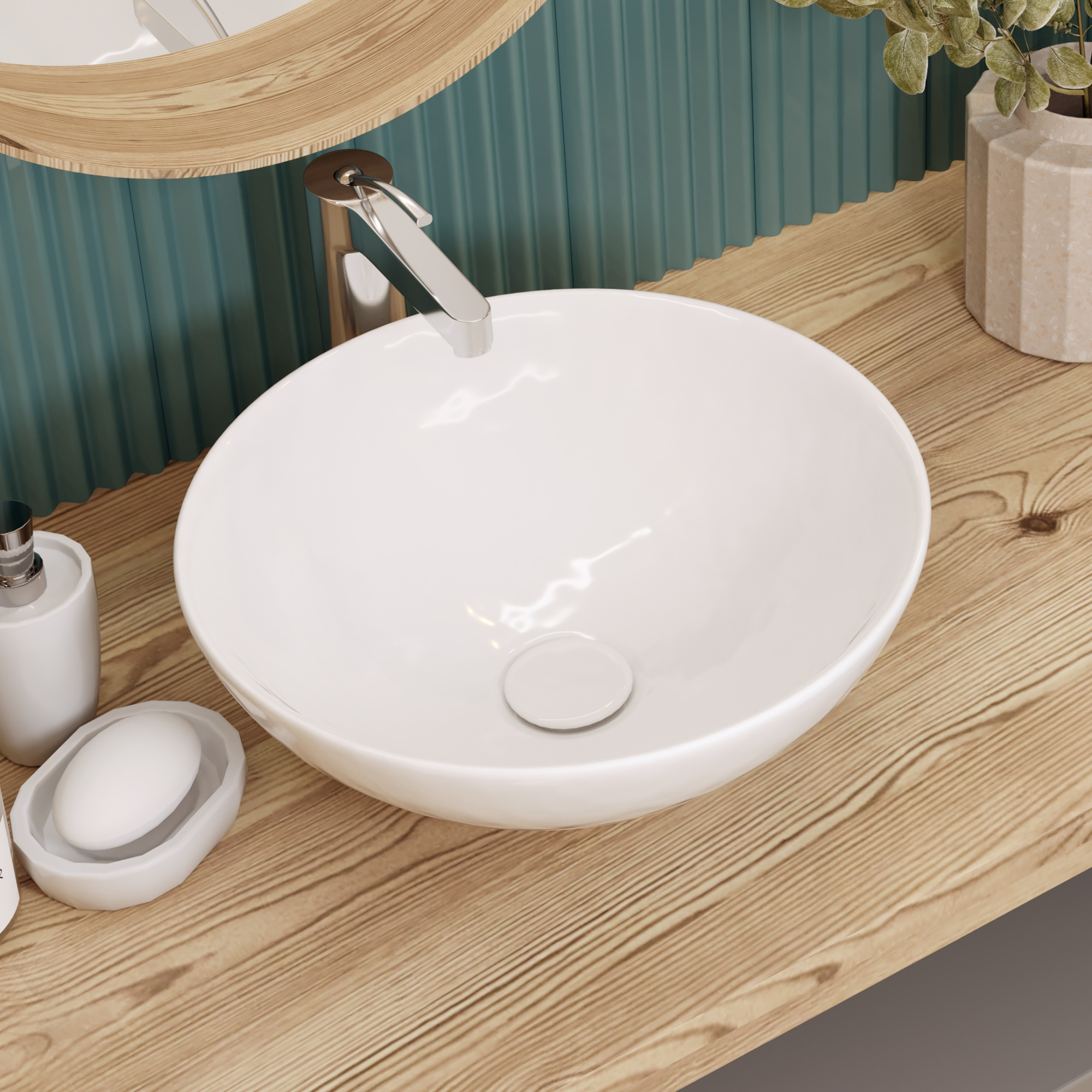 Умывальник накладной A025 круг без перелива (400*400*155 мм)