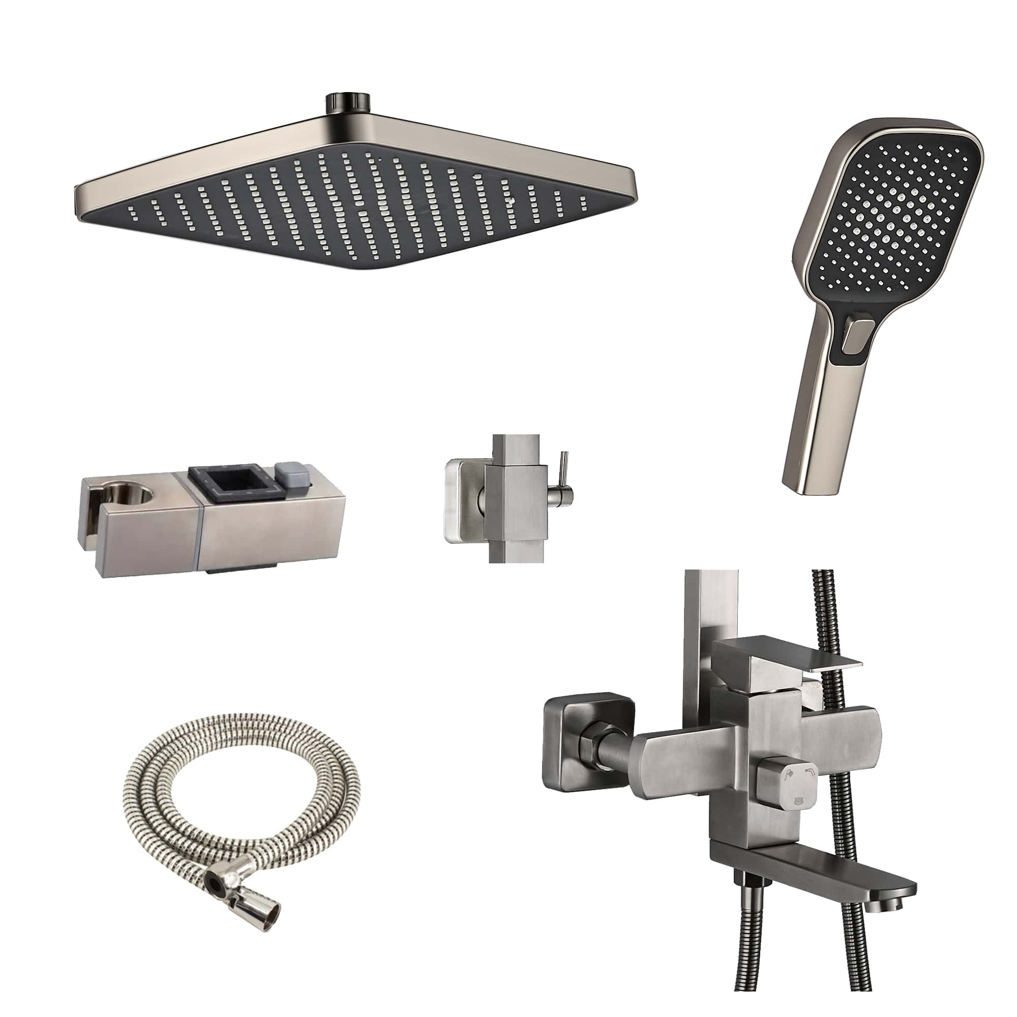 Westland FS02C-N Душевая стойка со смесителем нержавейка, хром EvaGold