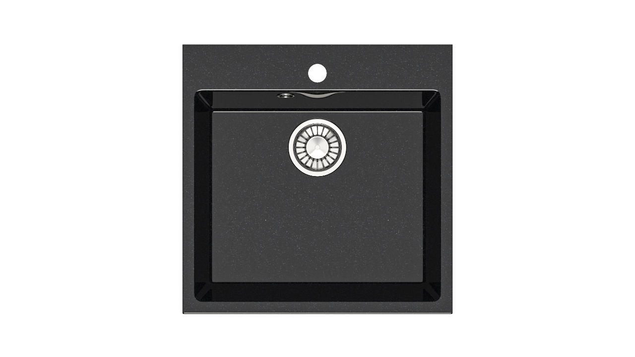 Мойка композит. MARRBAXX КК ПРЯМОУГ. 42/Q4, 500х500х175, черный, без сифона