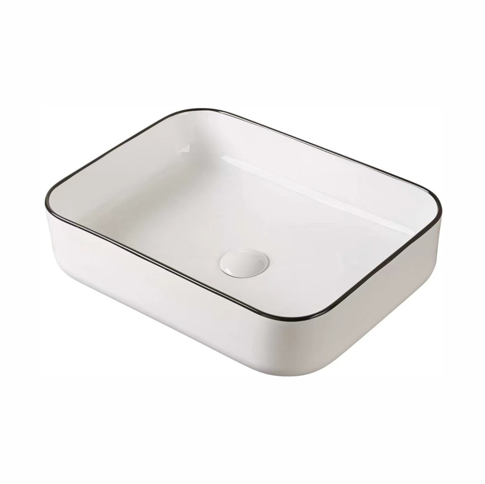 Умывальник накладной A422CBLG прямоугольный без перелива (500*400*135 мм)